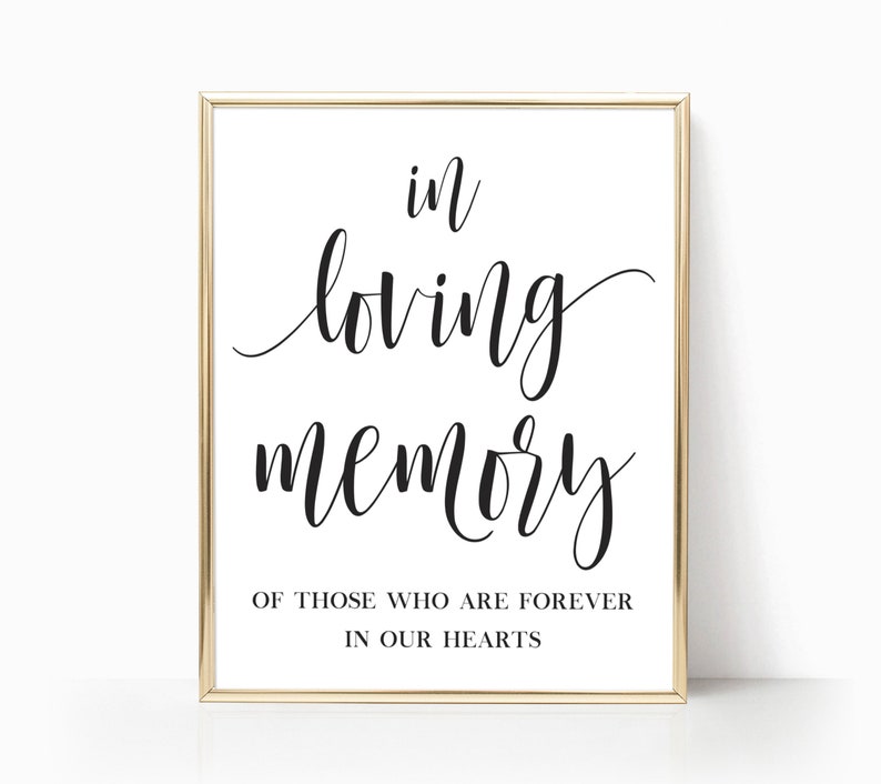 Printable in Loving Memory Wedding Sign Remembrance Wedding | Etsy UK