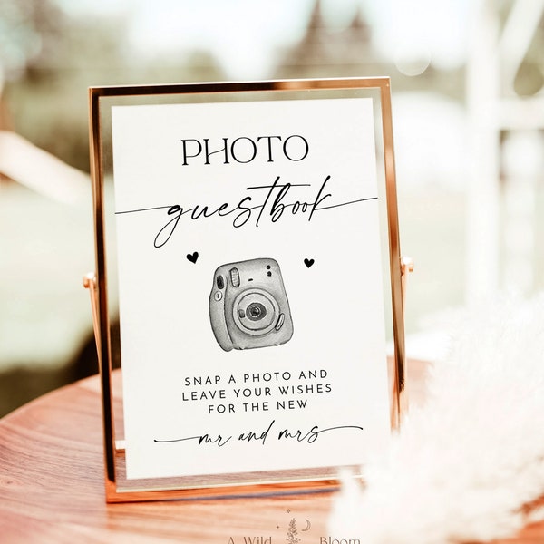 Photo Guestbook Sign | Modern Minimalist Wedding Sign | Minimalist Wedding Photo Guest Book Sign | Photo Guestbook Sign Template | M9