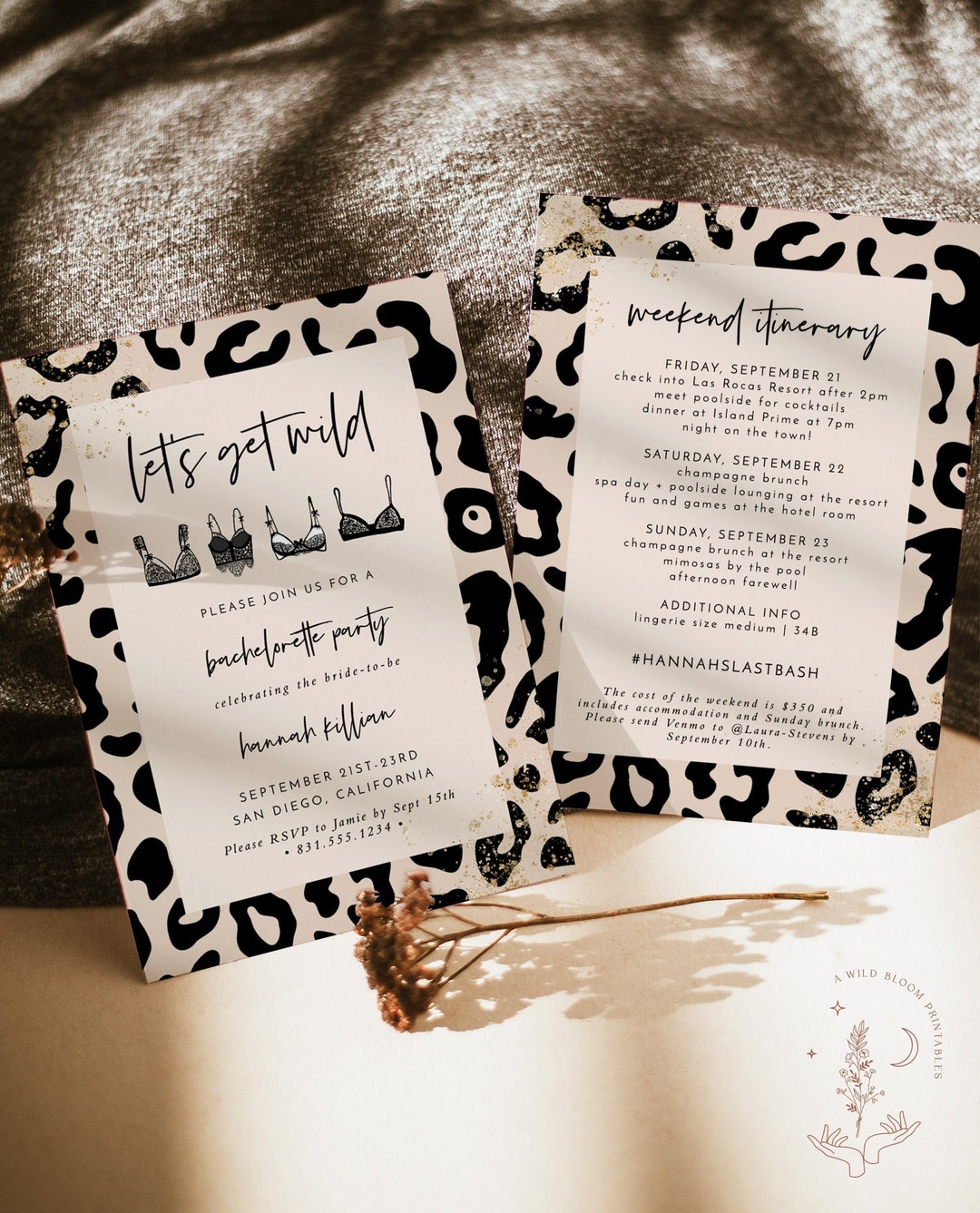 Leopard Bachelorette Party Invite Let S Get Wild Etsy 日本