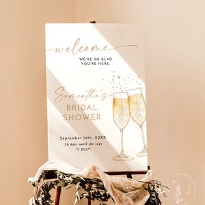 Bridal Shower Welcome Sign Template, Boho Brunch Poster, Brunch and Bubbly, Instant Download, Editable Template, B2 image 3