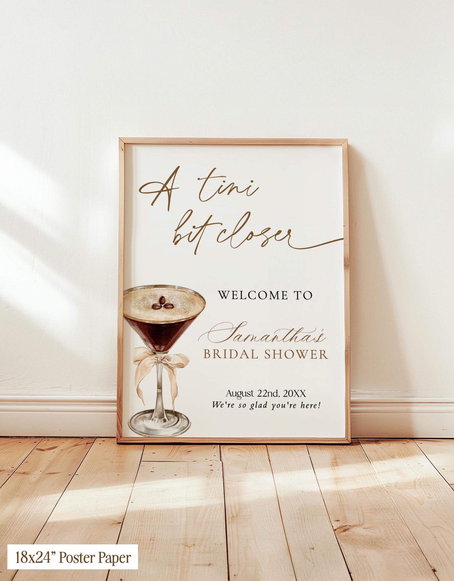 Welcome Bit PRINTED + SHIPPED | A Tini Bit Closer Bridal Shower Welcome Sign ...