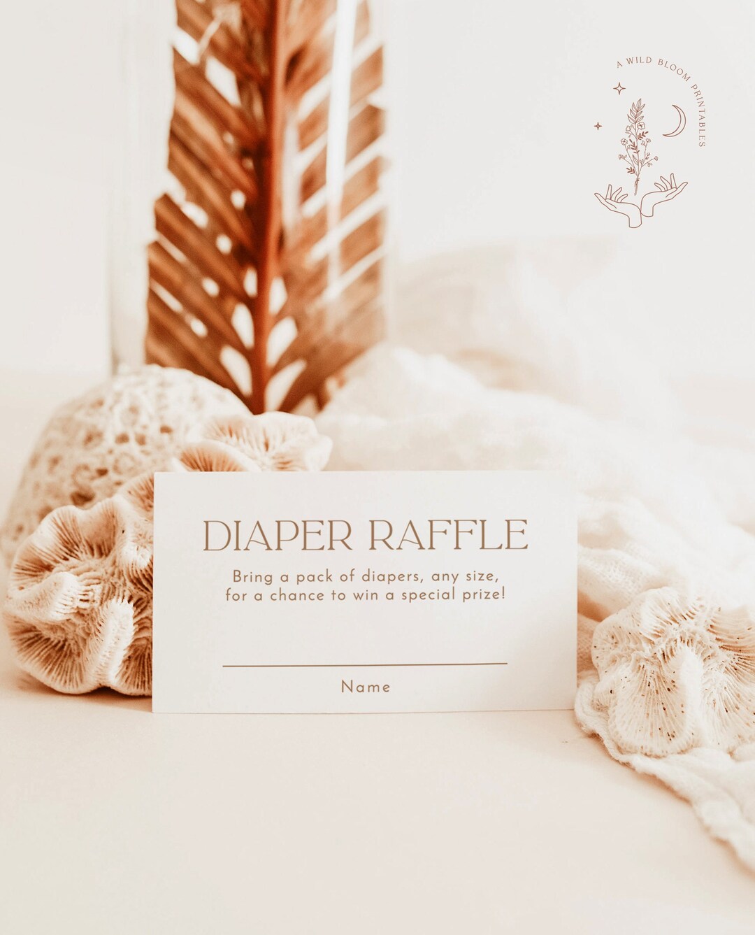 Tarjeta de rifa de pañales Boho / Boleto de rifa de pañales - Etsy España