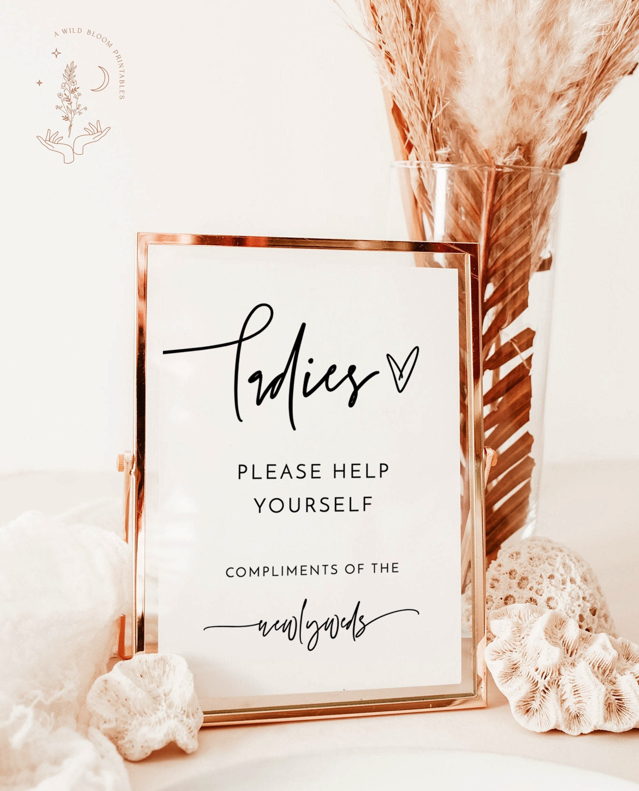 Ladies Bathroom Sign Template Wedding Bathroom Basket Sign | Etsy