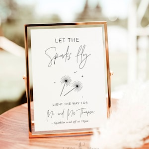 Let Love Sparkle Sign | Sparkler Send Off Sign | Minimalist Wedding Send Off Sign | Newlywed Send Off Sign | Modern Let the Sparks Fly | M7