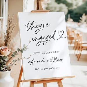 Printed + Shipped Engagement Party Welcome Sign, Minimalist Engagement Sign, Modern Engagement Welcome, Welcome To Our Engagement M5