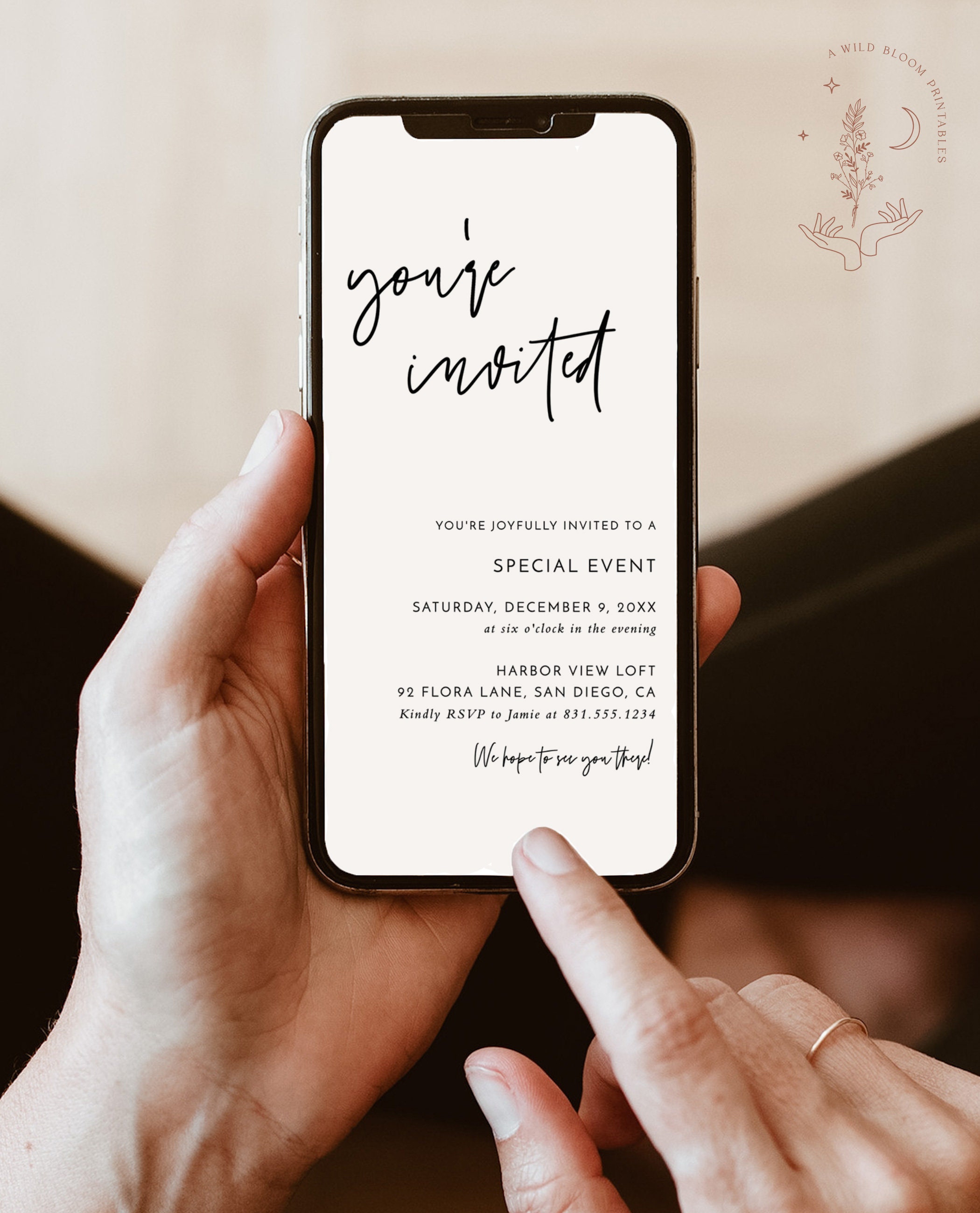 Modern Business Text Invitation, Minimalist You're Invited, Special ...