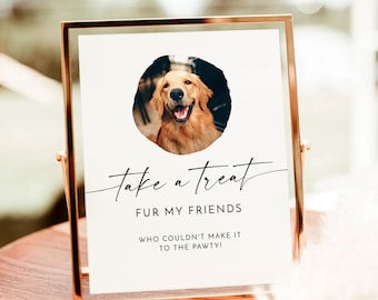 Wedding Favor Sign Template, Dog Treat Wedding Favors Sign, Pet Treat Favor Sign, Biscuit Bar Sign, Editable Template, M9