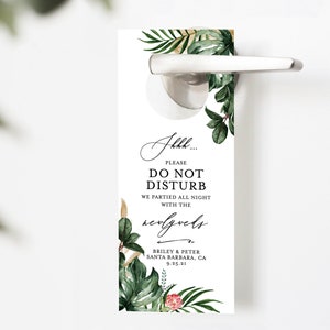 Wedding Welcome Letter & Itinerary Editable Template, Tropical Greenery, Order of Events Timeline Bag Note, Printable Instant Download