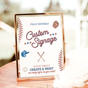 Baseball Baby Shower Custom Sign | Baseball Birthday Party Custom Sign | Baby Shower Custom Sign | A Little Slugger Party | Custom Sign | R2