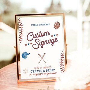 Baseball Baby Shower Custom Sign | Baseball Birthday Party Custom Sign | Baby Shower Custom Sign | A Little Slugger Party | Custom Sign | R2