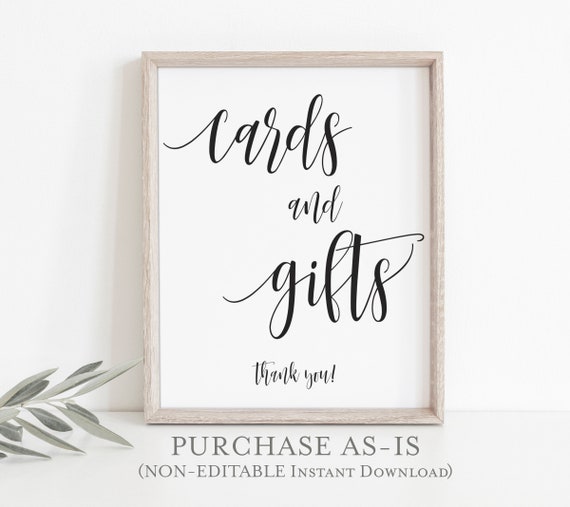 Printable Cards and Gifts Sign Wedding Favors Reception Sign - Etsy