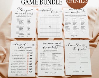 Minimalist Bridal Shower Games Bundle, Bridal Shower Games, Boho Bridal Shower Games, Bridal Brunch Games, Modern Bridal Shower Games M9
