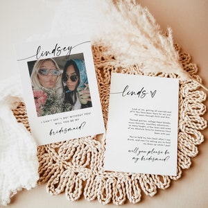 Will You Be My Bridesmaid, Bridesmaid Photo Card, Photo Bridesmaid Proposal, Modern Minimalist Wedding, Boho Bridesmaid Proposal, M9