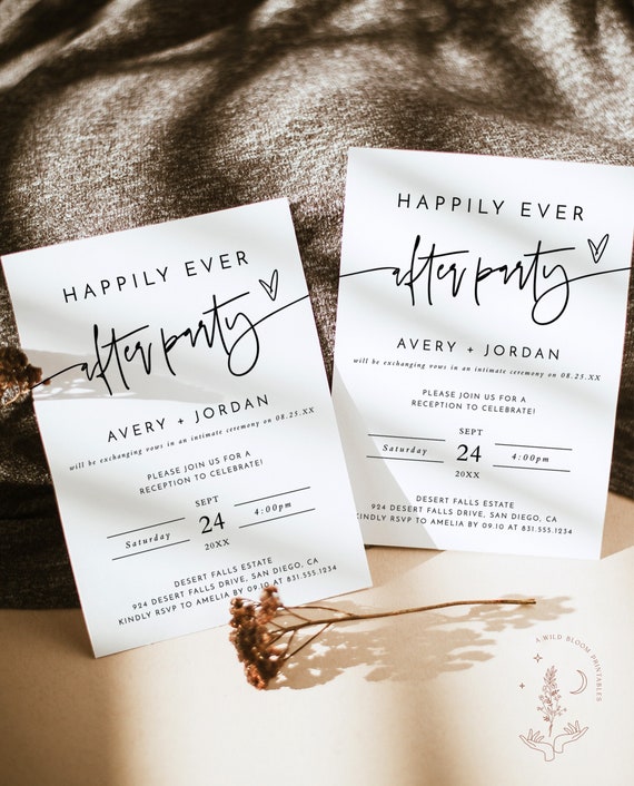 Reception Party Invitation Happily Ever After Party Invite Etsy