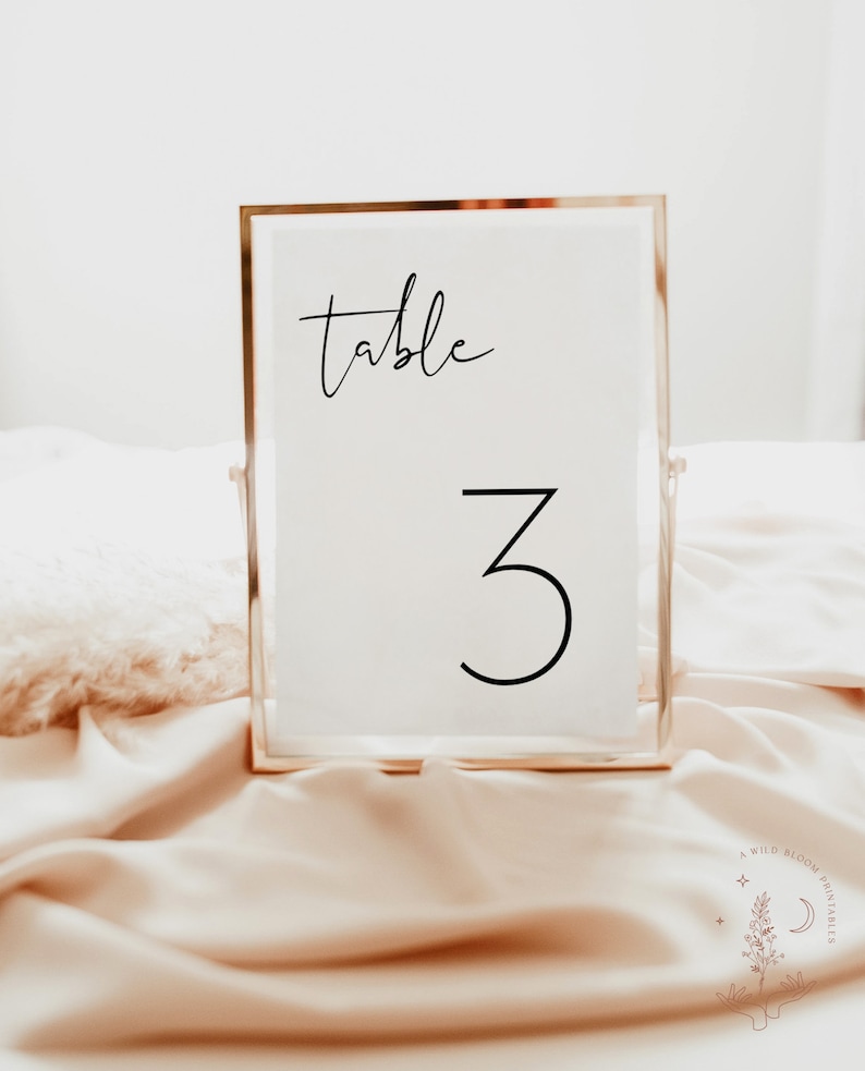 Minimalist Wedding Table Numbers Modern Wedding Table Number Etsy