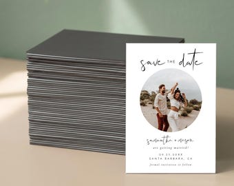 Magnet Save the Date with Envelopes | PRINTED + SHIPPED | Custom Photo Wedding Save the Dates | Elegant Boho