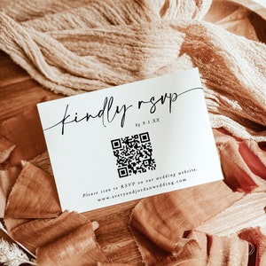 QR Code Response Card | Modern Wedding Reply Card | Minimalist QR Code Response Card | Minimalist Wedding Reply Card | RSVP Cards | M5