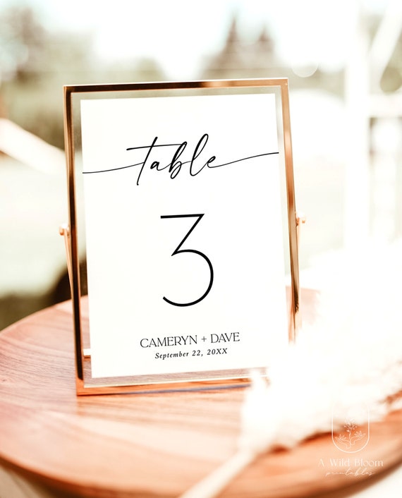 Modern Wedding Table Numbers Minimalist Wedding Table Number - Etsy