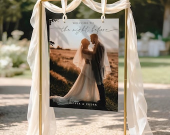 The Night Before Rehearsal Dinner Sign | Photo Wedding Welcome Poster | Printed & Shipped