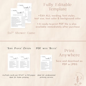 Over or Under Bridal Shower Game, Modern Bridal Shower, Minimalist ...