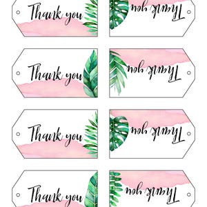 Tropical Thank You Tag Wedding Thank You Tags Gift - Etsy