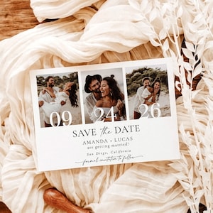Minimalist Save the Date Template, Photo Save the Date Invite, Simple Save the Date, Boho Save the Date Cards, Editable Template, M9