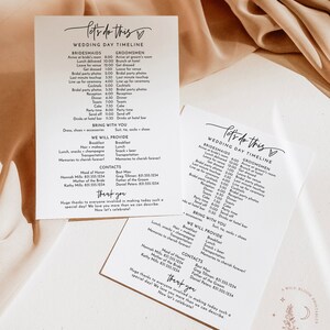 Wedding Party Timeline Printable Wedding Day Schedule Bridal Party Timeline Editable Template Wedding Party Itinerary Schedule M8 image 3