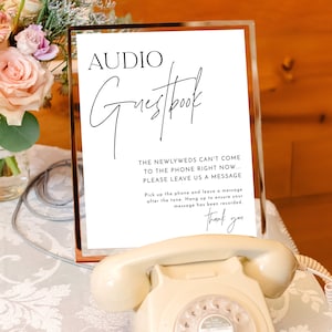 Audio Guestbook Sign, Modern Minimalist Wedding Sign, Phone Message ...