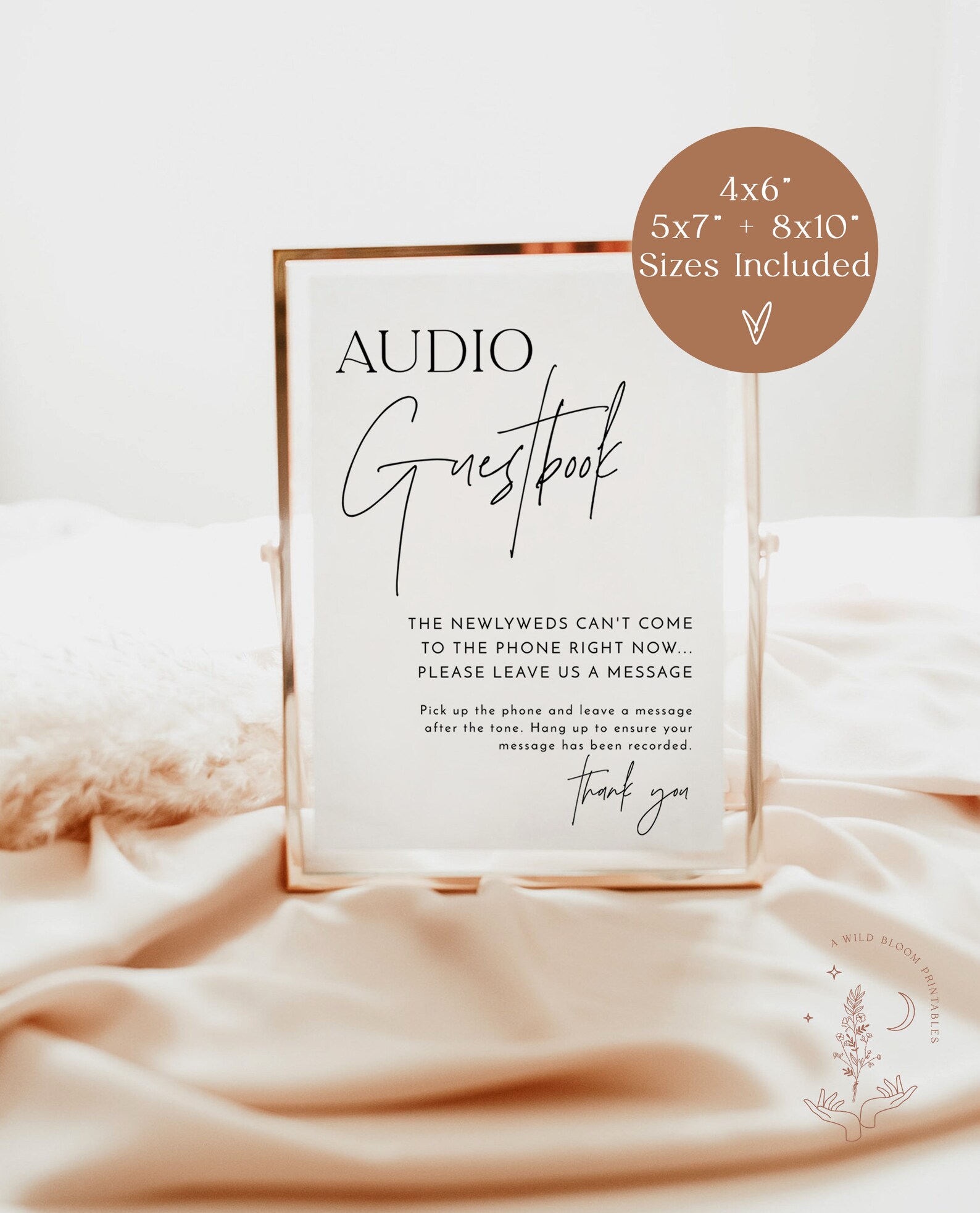 Audio Guestbook Sign Modern Minimalist Wedding Sign Phone - Etsy