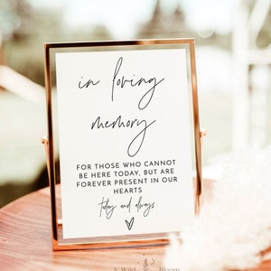 In Loving Memory Sign, Forever in Our Hearts Wedding Sign, Forever In Our Hearts Sign, Wedding Memorial Candle Sign, Editable Sign, M7
