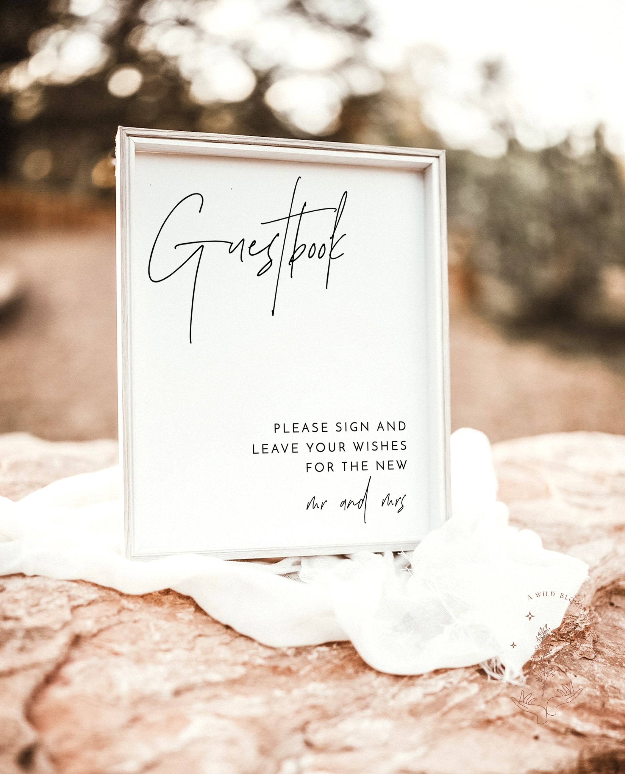 Minimalist Wedding Guestbook, Please Sign Our Sign, Guest Book