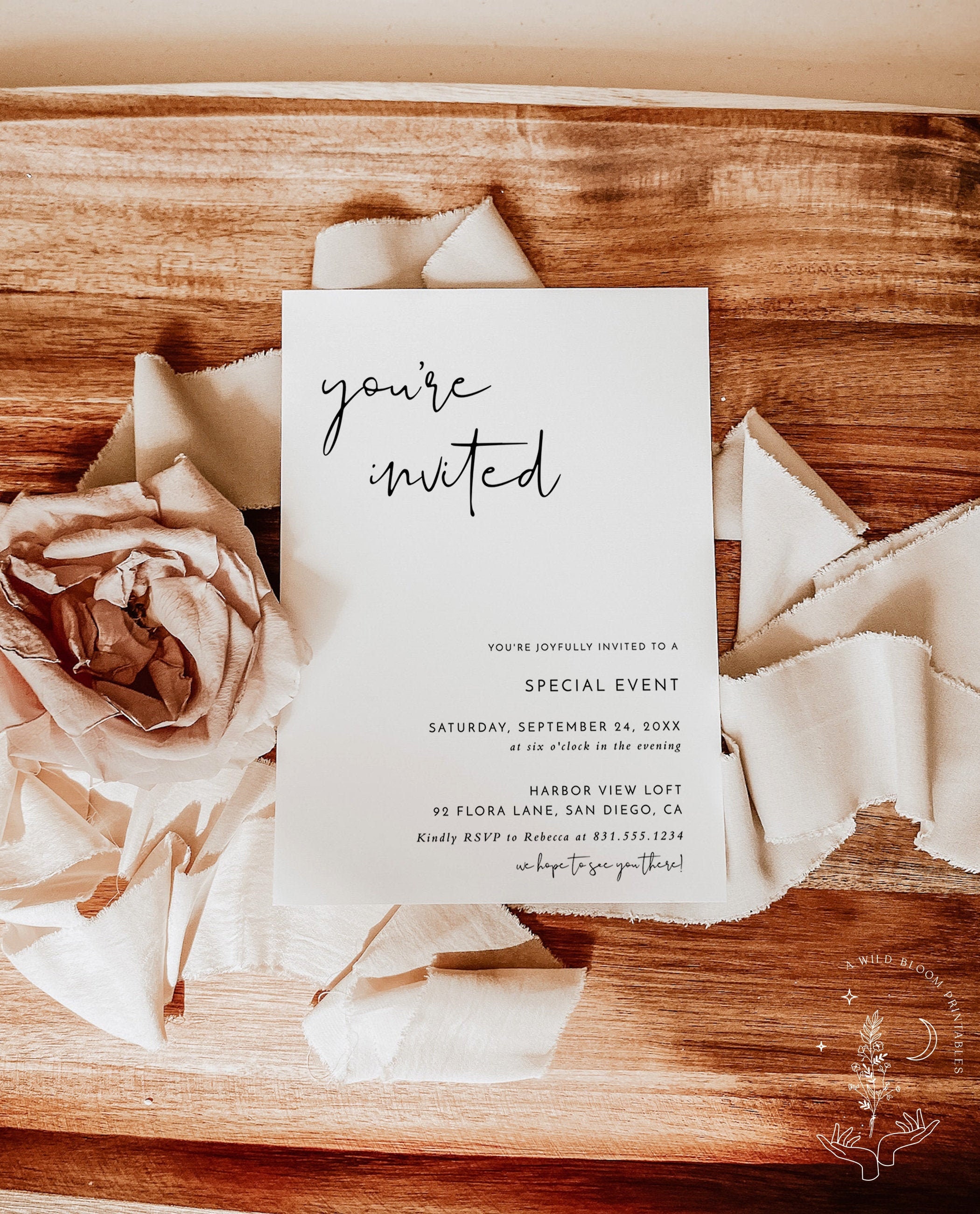Modern Business Invitation, Minimalist You're Invited Invitation, Special Event Invitation, Business Invitation, Editable Template, M4