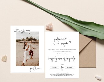 PRINTED + SHIPPED | Nothing Fancy Just Love Elopement Announcement with Envelopes | Happily Ever After M2