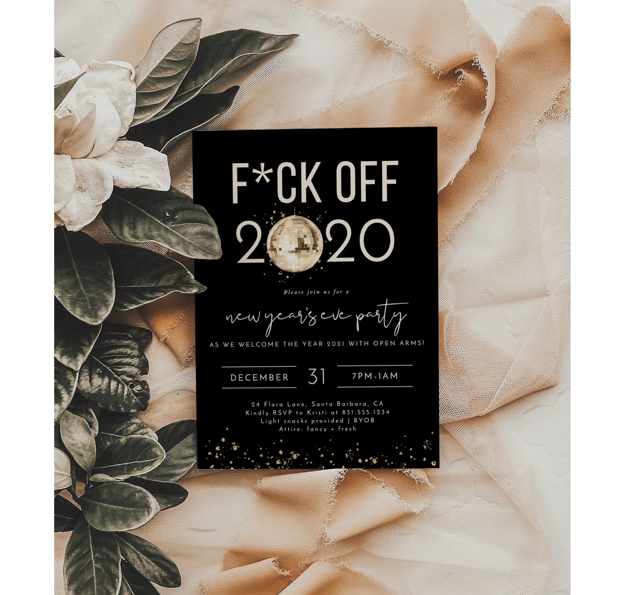 New Years Eve Invitation Template Funny New Years Eve Invite | Etsy