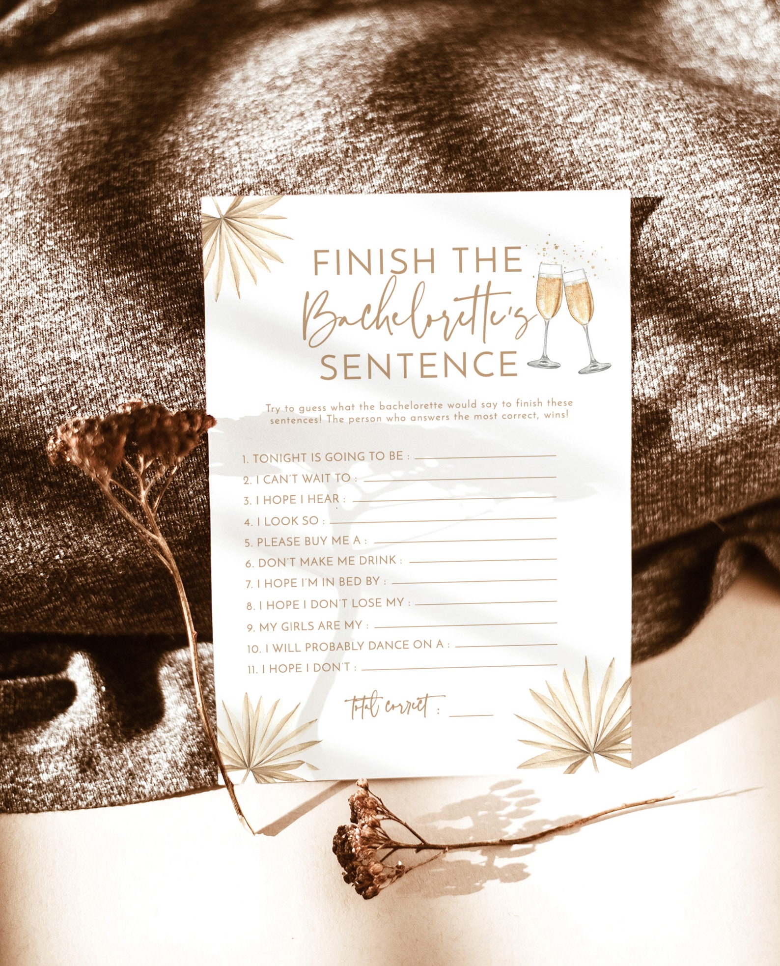 Tropical Finish The Sentence Game Fun Bachelorette Party Etsy