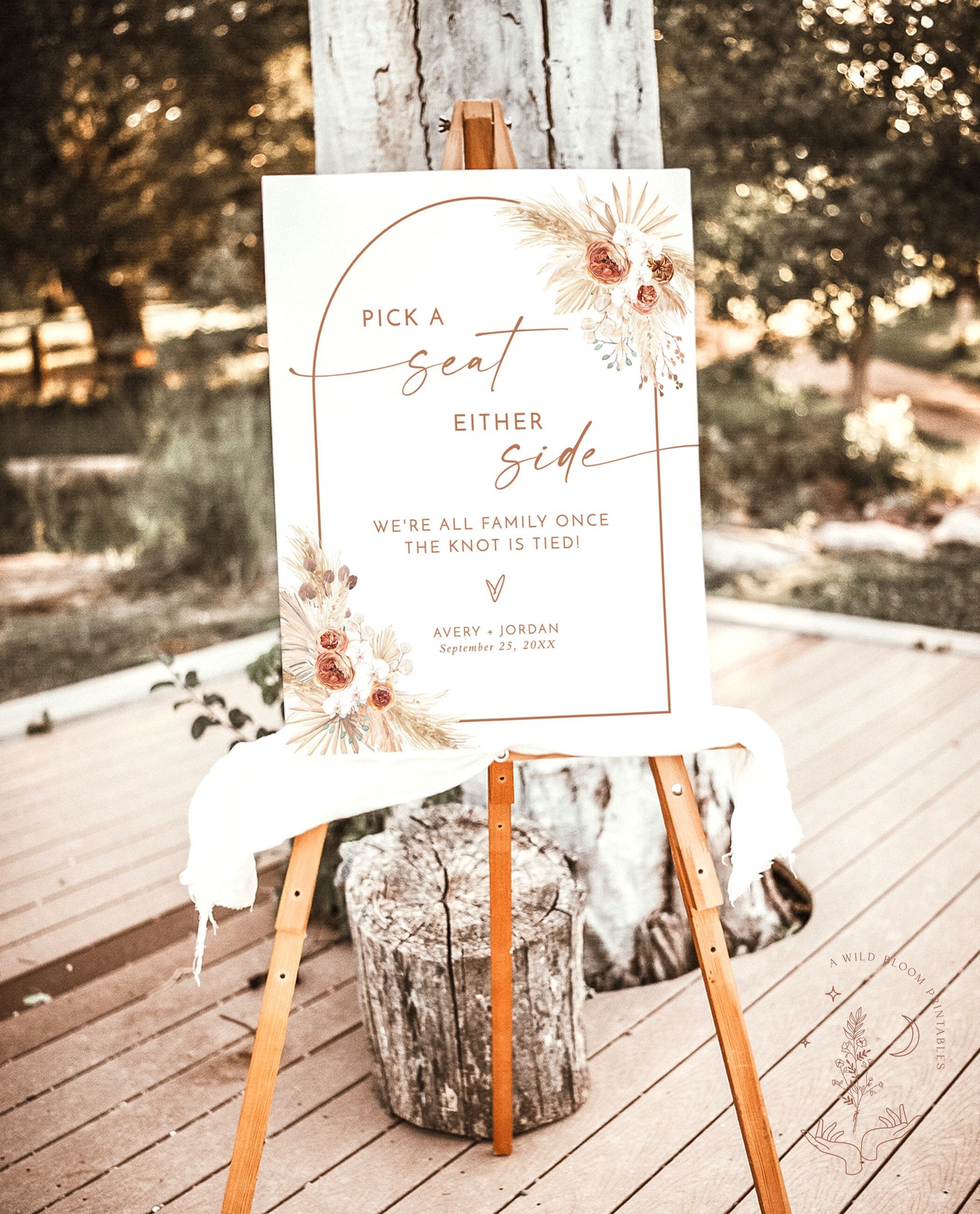 Unplugged Wedding Sign Pick A Seat Not A Side Sign Wedding Welcome Sign,  Rustic Wedding Sign, Country Wedding, Wedding Entrance