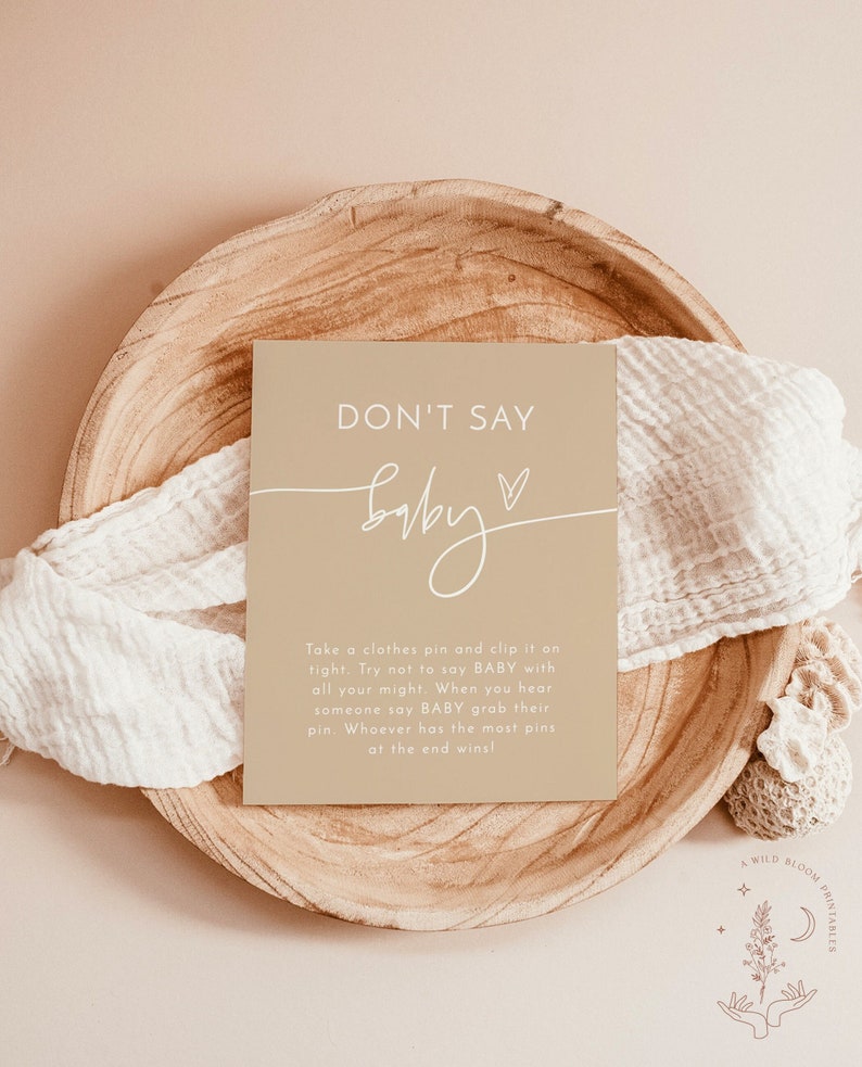 Don't Say Baby Shower Game Clothes Pin Baby Shower Game Etsy