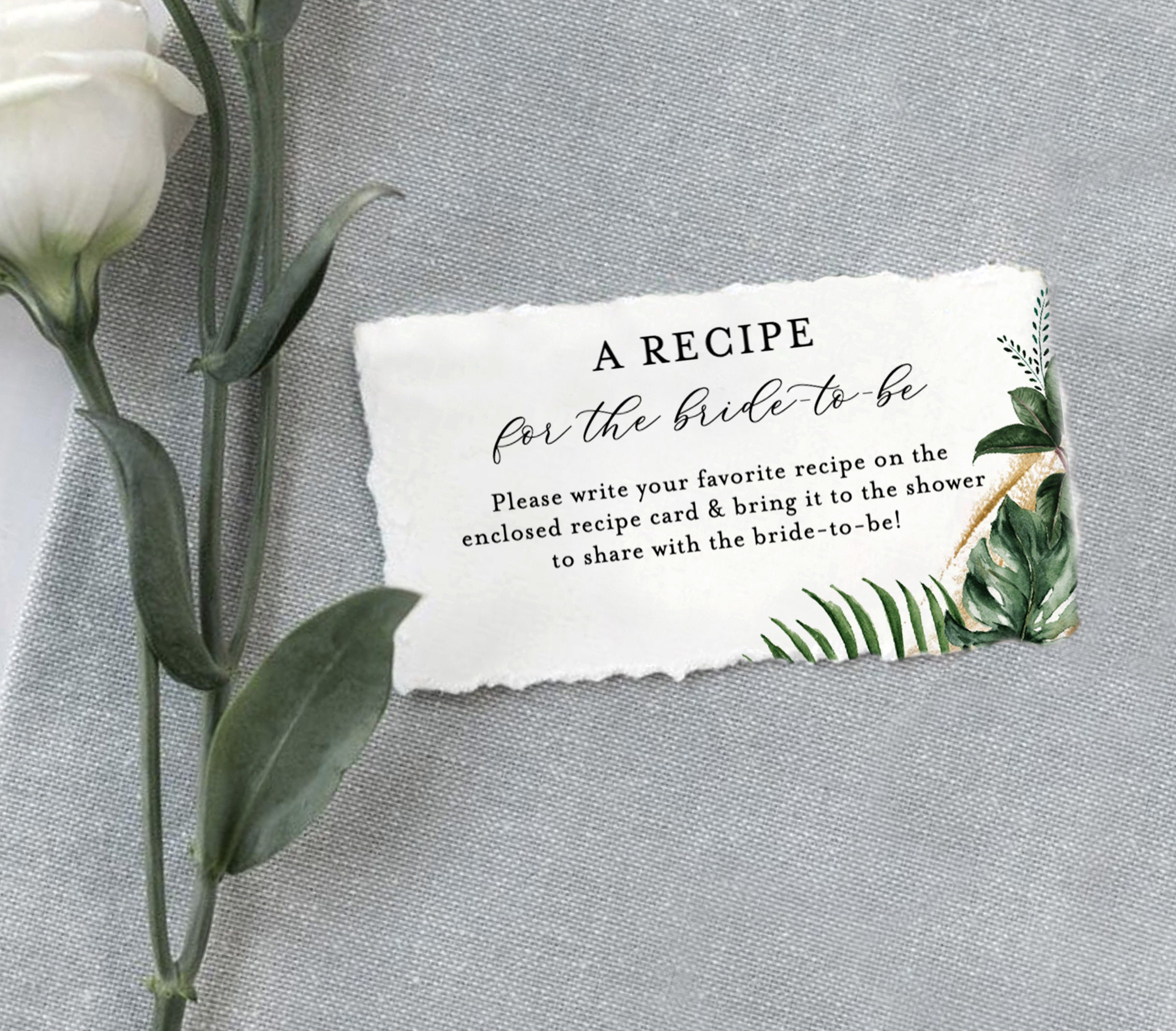 Printable Recipe Card Request Template Bridal Shower Recipe Etsy