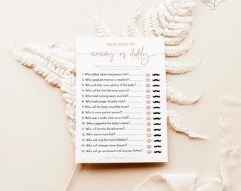 PRINTED + SHIPPED | Who Said It Mommy or Daddy Game | Blush Girl Boho BM1