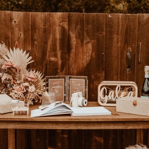 Cartões minimalistas e sinal de presentes, modelo moderno de sinal de casamento, sinal de presentes de casamento de terracota, sinal de presente de chá de panela, laranja queimada, T2 imagem 4
