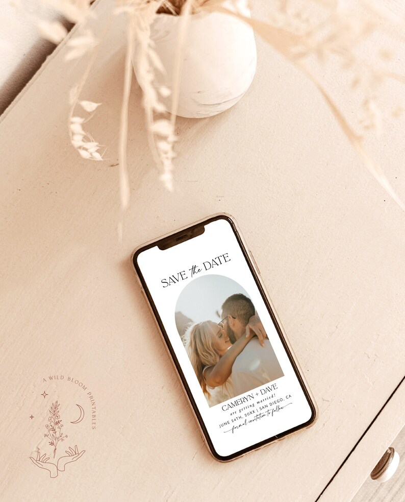 Electronic Save the Date Digital Text Save the Date Modern Etsy