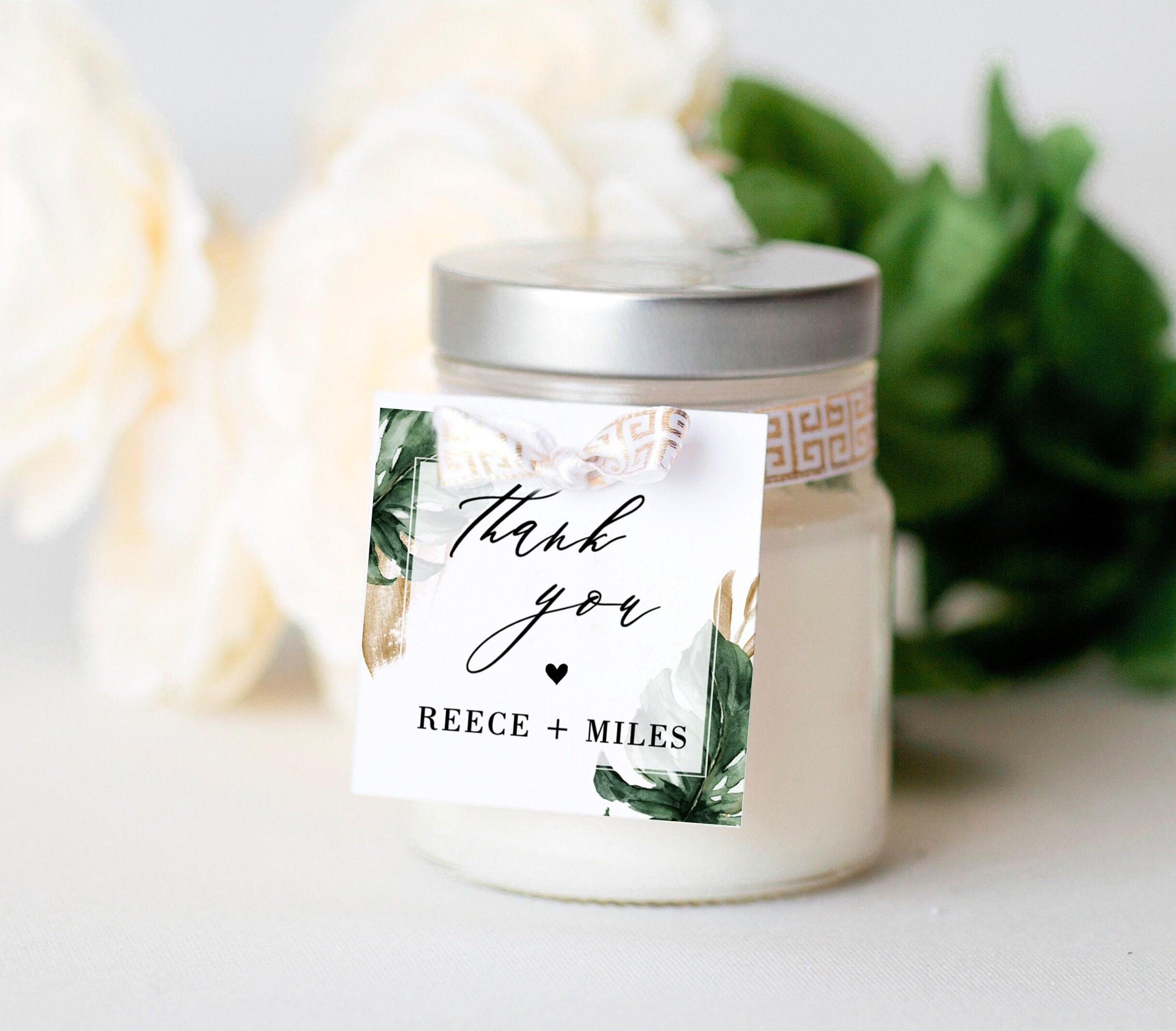 Editable Wedding Favor Tag Template Tropical Wedding Favor Etsy