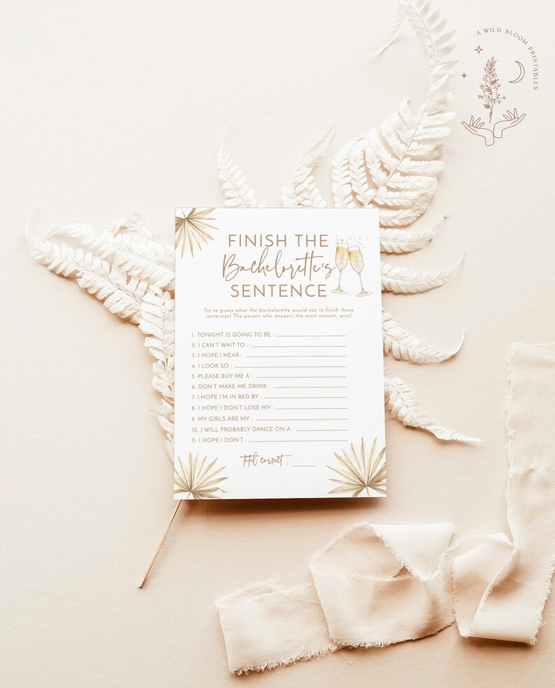 Tropical Finish the Sentence Game  Fun Bachelorette Party image 1