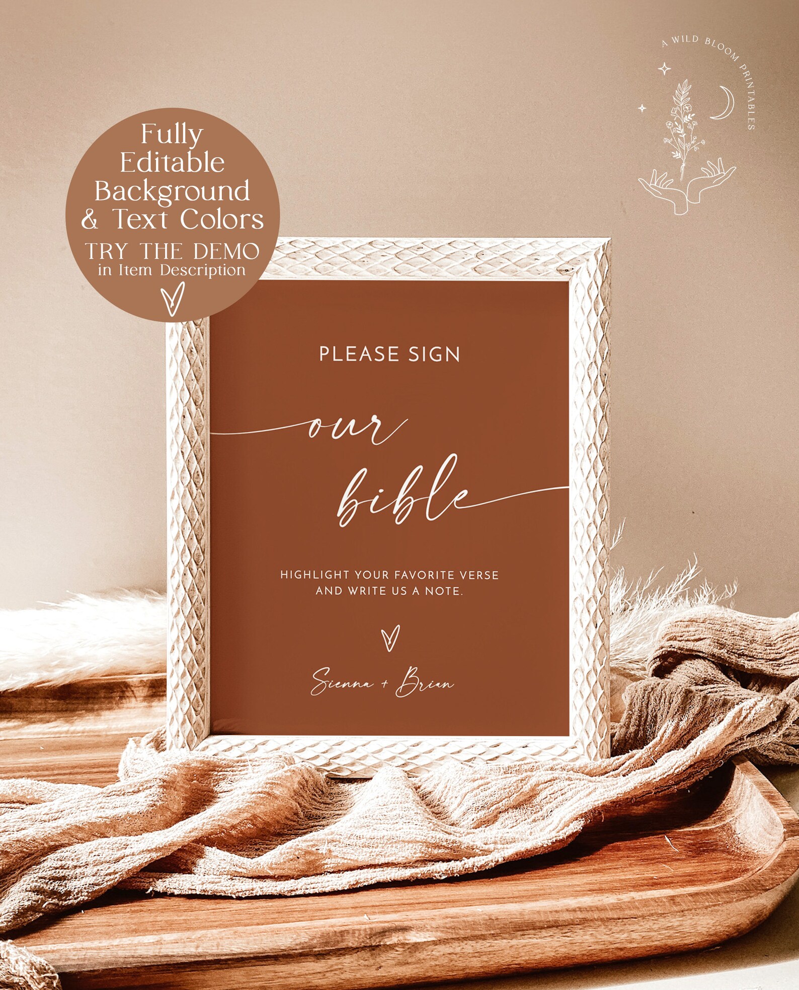Please Sign Bible Guestbook Sign Minimalist Wedding - Etsy