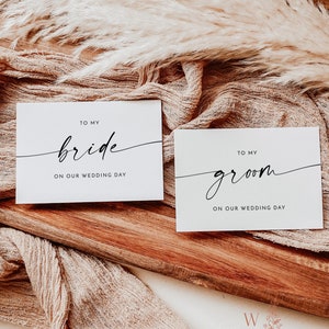 Minimalistische Hochzeitstagskarte, Hochzeitstagnotiz, für meine Braut / Bräutigam an unserem Hochzeitstag, moderne minimalistische Hochzeit, bearbeitbare Vorlage, M9