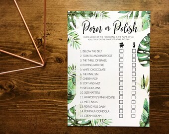 Porn or Polish | Bachelorette Party Game | Bridal Shower Game | Instant Download | Digital | Printable
