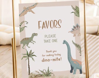 PRINTED + SHIPPED | Dinosaur Party Favor Sign | Dino Birthday Thank You Table Sign | Prehistoric Party Decor