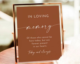 In Loving Memory Sign, Forever in Our Hearts Wedding Sign, Forever In Our Hearts Sign, Wedding Memorial Candle Sign, Editable Sign, T2