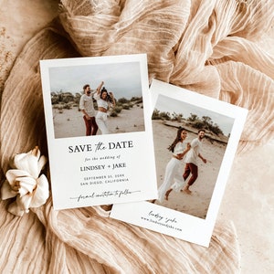 Minimalist Save the Date Template | Photo Save the Date Invite | Simple Save the Date | Boho Save the Date Cards | Editable Template | M9