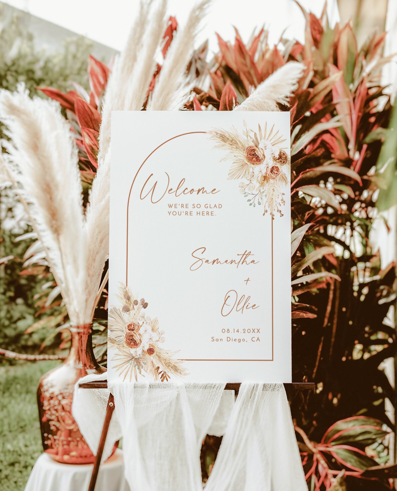 Boho Wedding Welcome Sign Template Terracotta Wedding | Etsy